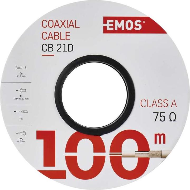 Immagine prodotto Emos Cavo coassiale CB21D, 100m (Cavi antenna)