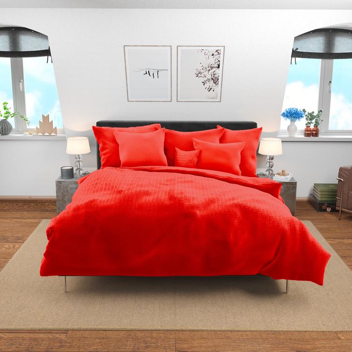 Image du produit Lotus Bettwaren Parure de lit en satin seersucker uni (Housse de couette, 160 x 240 cm)