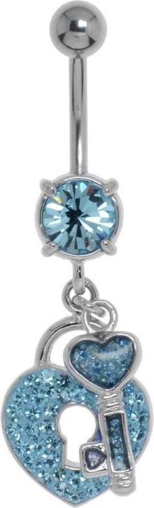 Bijouteria Bauchpiercing (Chirurgenstahl 316L, Kristall, Messing rhodiniert)