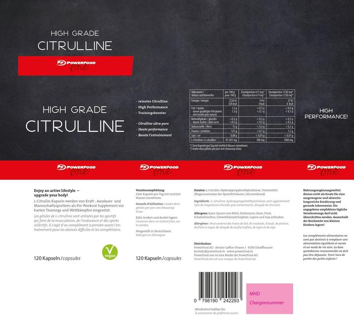 Produktbild PowerFood One High Grade Citrulline (1 Stück, Kapseln)