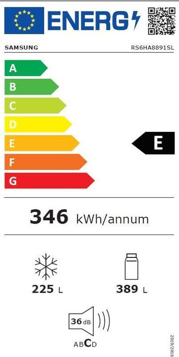 Energie-Label Samsung RS8000 Family Hub (614 l)