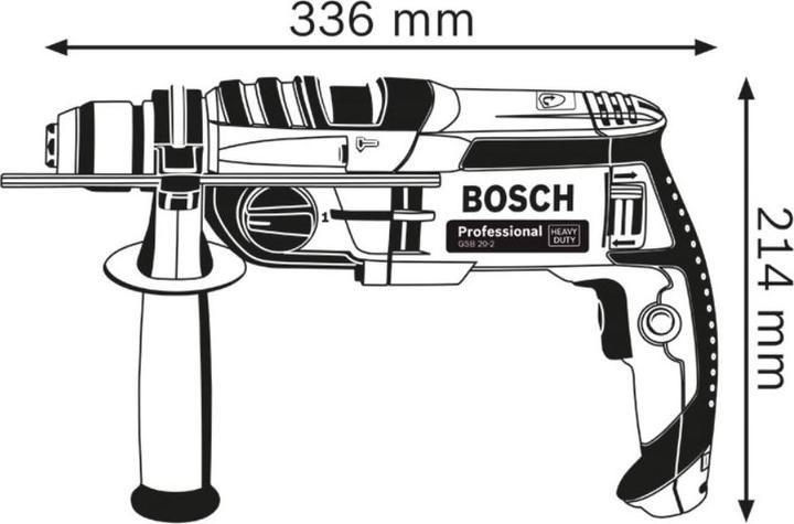 Actual product image Bosch Professional Impact drill GSB 20-2, with 7-piece masonry drill bit set (Electrical connection)