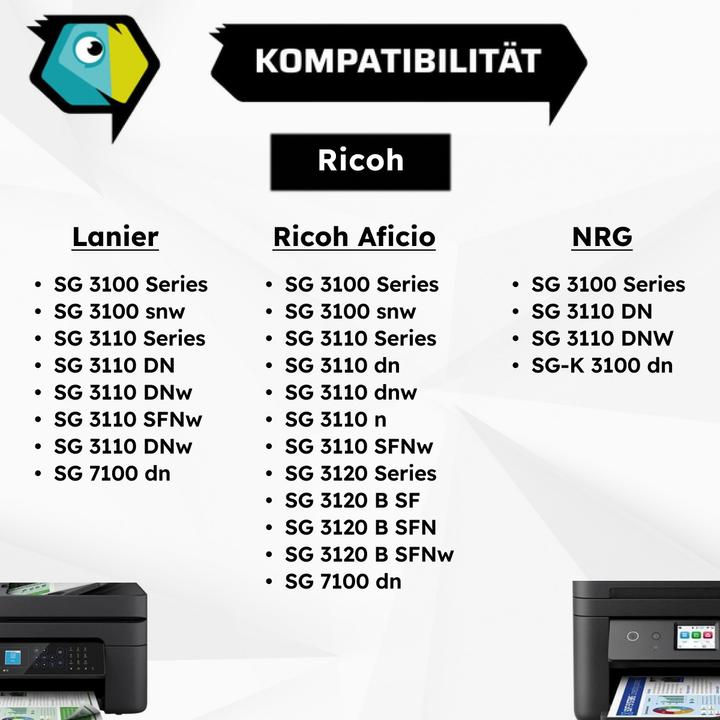 Produktbild Inkadoo Druckerpatronen kompatibel zu Ricoh 405761 / GC-41K Gelkartusche, schwarz Schwarz (BK)