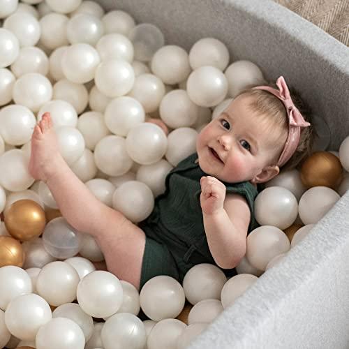 Actual product image Activity Board Ball Pool Baby - Square 90x90x40cm Baby Pool for Children with 200 Balls, Cotton, Light Grey: