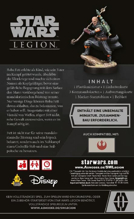 Actual product image FFG FFGD4698 - Star Wars: Legion Boba Fett (Daimyo), für 2 Spieler, ab 14 Jahren (DE-Erweiterung) (German)