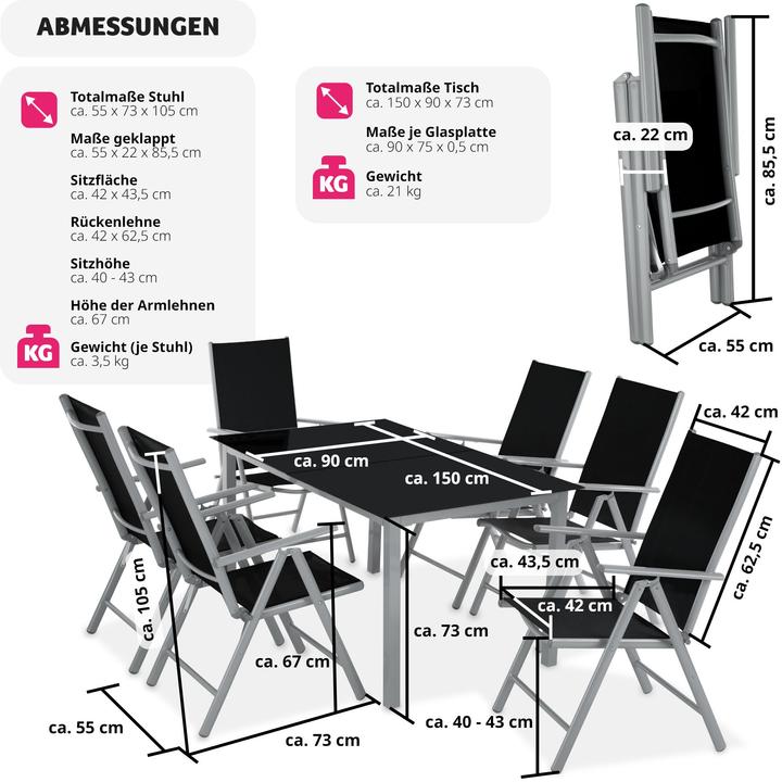Produktbild tectake Sitzgruppe (90 cm)