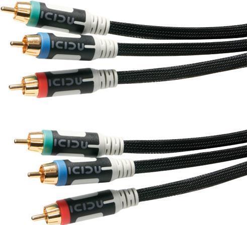 Image du produit Icidu V-707472 Câble vidéo composante (YPbPr) 3 m 3 x RCA Noir (3 m, RCA)