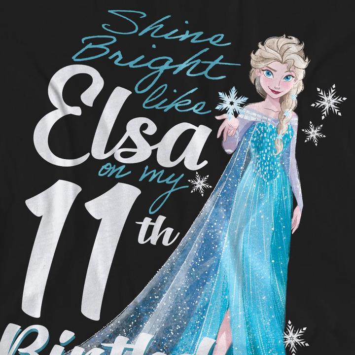 Actual product image Disney Frozen Unisex Adult Bright Like Elsa 11th Birthday T-Shirt (L)