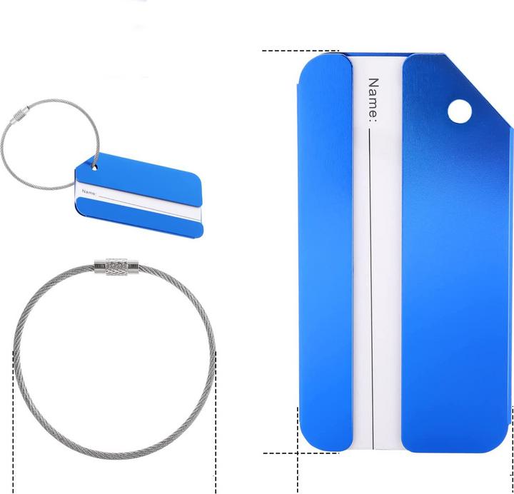 Image du produit Noya Aluminium Kofferanhänger Gepäck-Etiketten Luggage Tag mit Adressschild - Bunt 8er Set (Cadenas + étiquette pour bagage)
