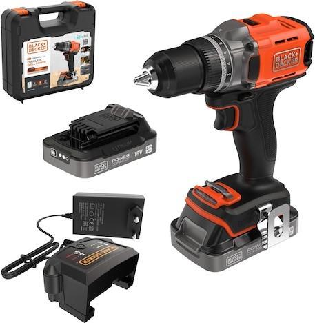 Actual product image Black & Decker Black&Decker cordless drill driver 18V 2x2Ah,2G,Kof BCD382D2XK (Rechargeable battery operated)