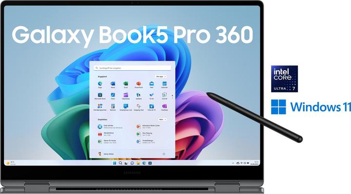Immagine prodotto Samsung Galaxy Book5 Pro 360 40,6cm (16 ) Ultra 7 32GB 1TB (15.98", 32 GB, 1000 GB, DE)