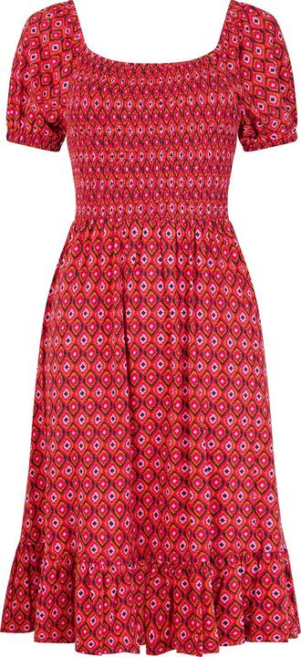 Joe Browns Geo Print Shirred Waist Cap Sleeve Jersey Dress