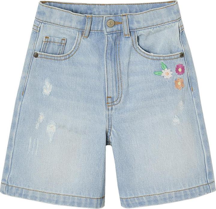 Actual product image Vertbaudet Mädchen Jeans-Shorts mit gestickten Blumen (92)