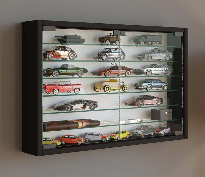 Image du produit VCM Bois verre suspendu vitrine murale vitrine collectionneur vitrine Mandosa XL (60 x 10 x 40 cm)