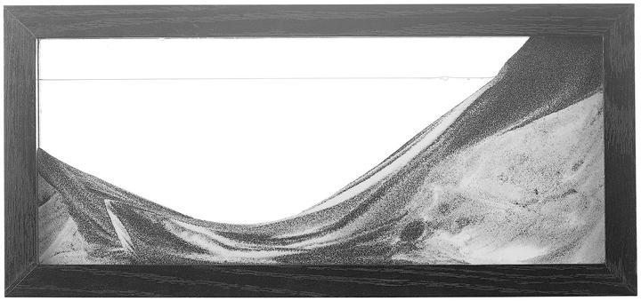 Produktbild Infactory Schwarz-Weiss-Sandbild mit Holzrahmen (35 x 16 x 3.5 cm)