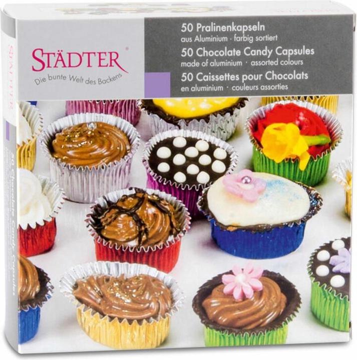 Produktbild Städter 50 Pralinenkapseln aus Aluminium, farblich assortiert (2.50 cm)