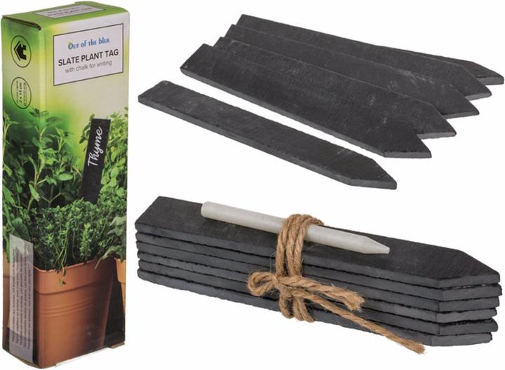 Produktbild Natura Punto Pflanzenschilder aus Schiefer mit Kreide, 6-er Set, 2 x 15 cm