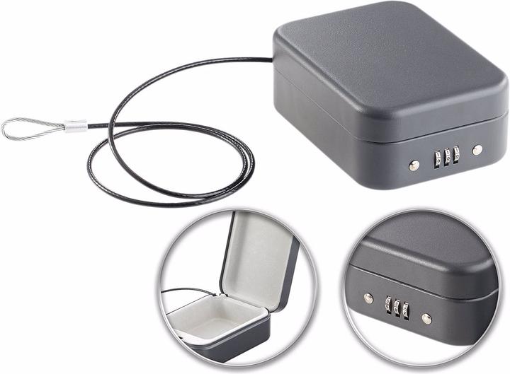 Immagine prodotto Xcase Mini cassaforte in acciaio con serratura a combinazione e cavo di sicurezza