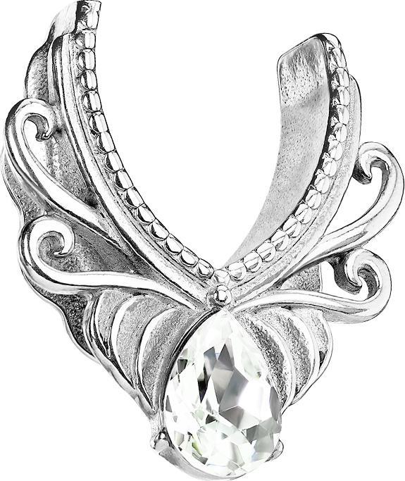 Produktbild Star Piercing Sattel silber filigrane Blumen und Tropfen Kristall (ohne Messing, Chirurgenstahl 316L)