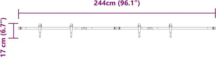 Immagine prodotto VidaXL Set di accessori per ante scorrevoli per guardaroba 244 cm in acciaio al carbonio