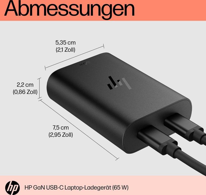 Actual product image HP 65W GaN USB-C Laptop Charger (65 W)