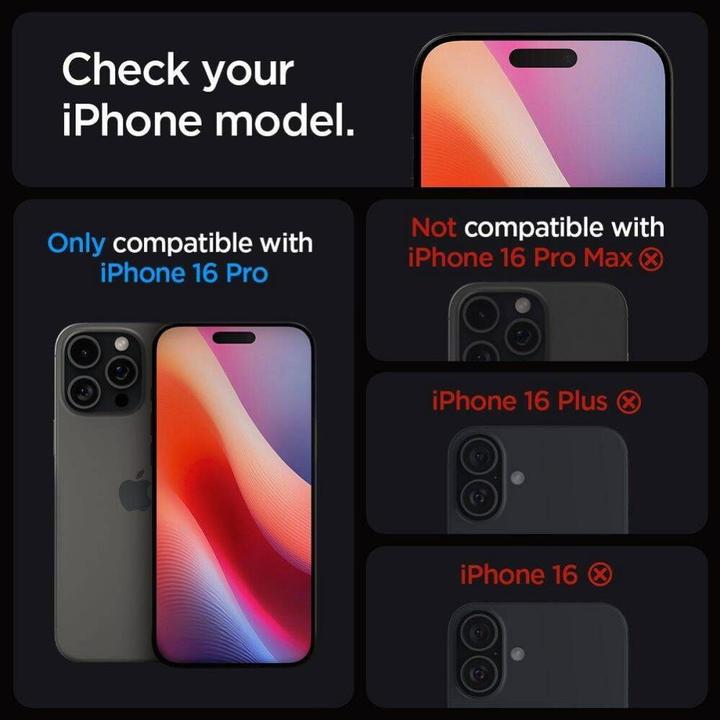Actual product image Spigen Glas (2 Piece, Apple iPhone 16 Pro)