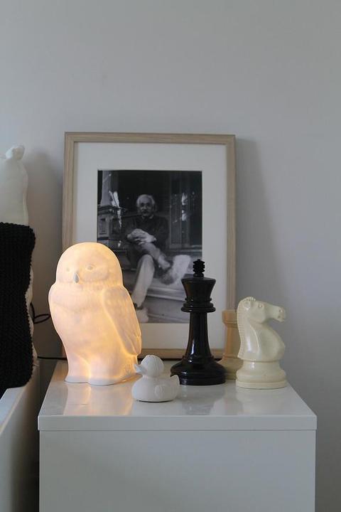 Actual product image Goodnight Light Akira the Owl Lamp White