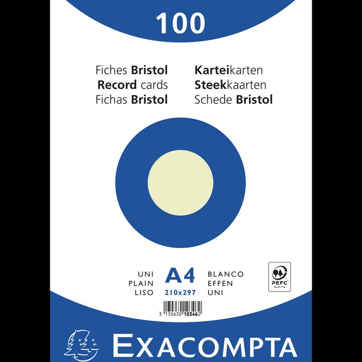 Image du produit Exacompta Fiches (210 x 297 mm, 205 g/m², 100 x)