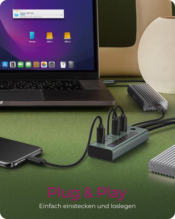 Produktbild Icy Box IB-HUB1457-C31 (USB-C, 7 Ports)