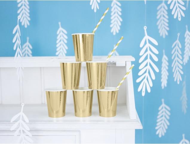 Actual product image Partydeco Striped Straws Gold (10 x)