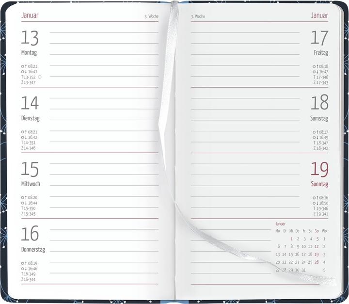 Actual product image Alpha Edition Slimtimer Style Paisley 2025 pocket calendar, 9x15,6cm, calendar with 128 pages (German)
