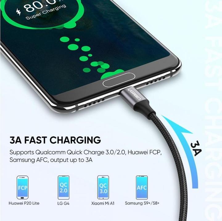 Image du produit Ugreen Câble de charge USB-C QC3.0 (1.50 m, USB 3.0)