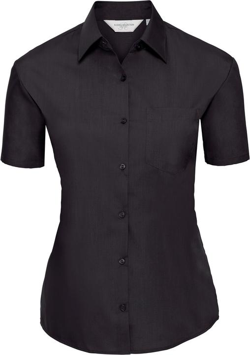Russell Collection Poplin Bluse Kurzarm pflegeleicht