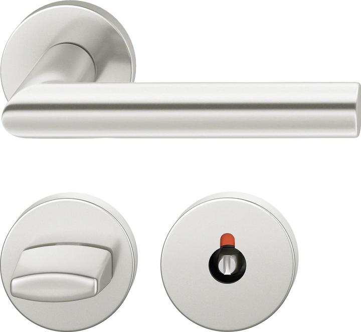 FSB Objekt Drückergarnitur 72 1076 AGL auf Rosette WC, silber eloxiert (Türgarnitur)