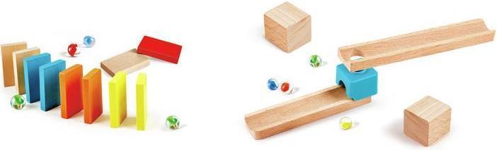 Actual product image Hape Fast marble run with dominoes