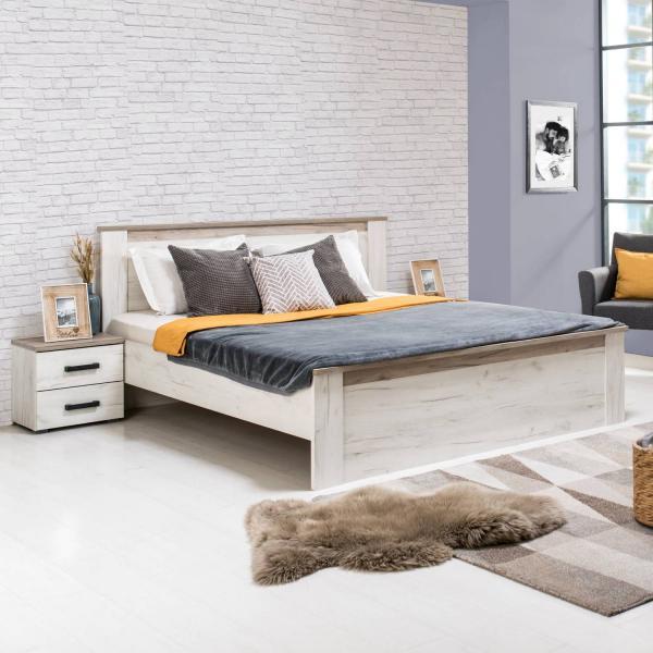 Produktbild Homestyle4u Doppelbett Ehebett Holzbett Gästebett Vintage (160 x 200 cm)