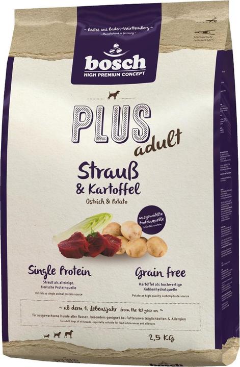 Actual product image Bosch Petfood High Premium PLUS Dry Food Grain Free Ostrich & Potato (Adult, 1 pcs., 2500 g)