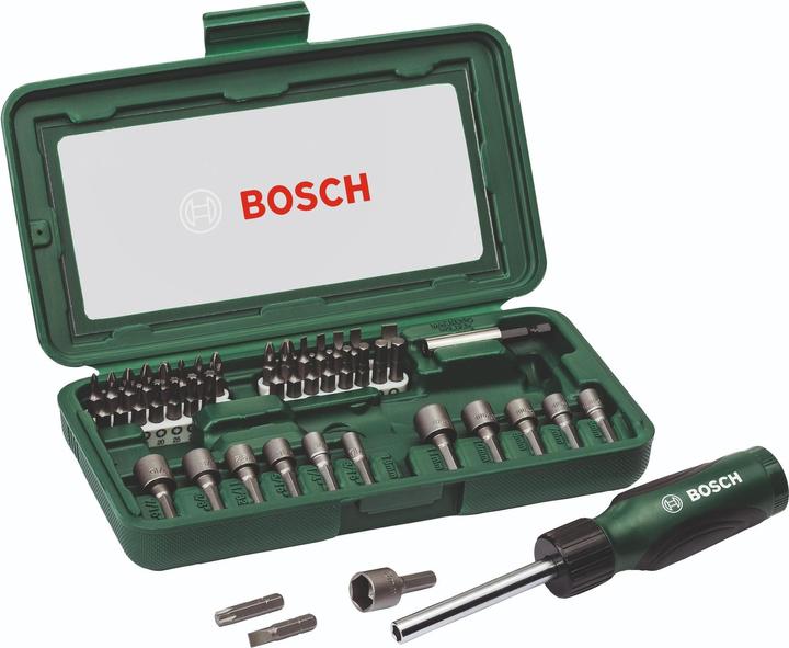 Bosch Zubehör Titan-Schraubendreher-Set 46 Stück(e) (Innensechsrund TX M10, Innensechsrund TX M15, Innensechsrund TX M20, Innensechsrund TX M30, Kreuz Phillips PH M1, Kreuz Phillips PH M2, Innensechsrund TX M8, Innensechsrund TX M25, Innensechsrund TX M27, Innensechsrund TX M40, Kreuz Phillips PH M0, Kreuz Pozidriv PZ M1, Kreuz Pozidriv PZ M2)