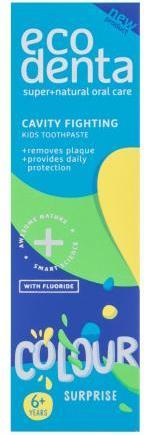 Immagine prodotto Ecodenta Dentifricio colorato a sorpresa per combattere la carie dei denti dei bambini (75 ml)