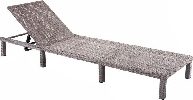 Image du produit Swisshandel24 Poly-Rattan Bain de soleil, Relax Bain de jardin - Basic gris, Coussin gris foncé (198 cm)