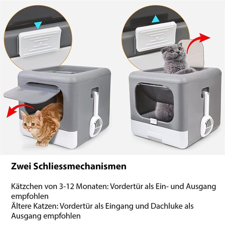 Image du produit Hermex Bac à litière XXL Bac à litière à capot avec couvercle et tamis (Bac à litière fermé)