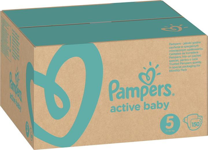Image du produit Pampers Bébé actif (Taille 5, Pack mensuel, 150 pièce(s))