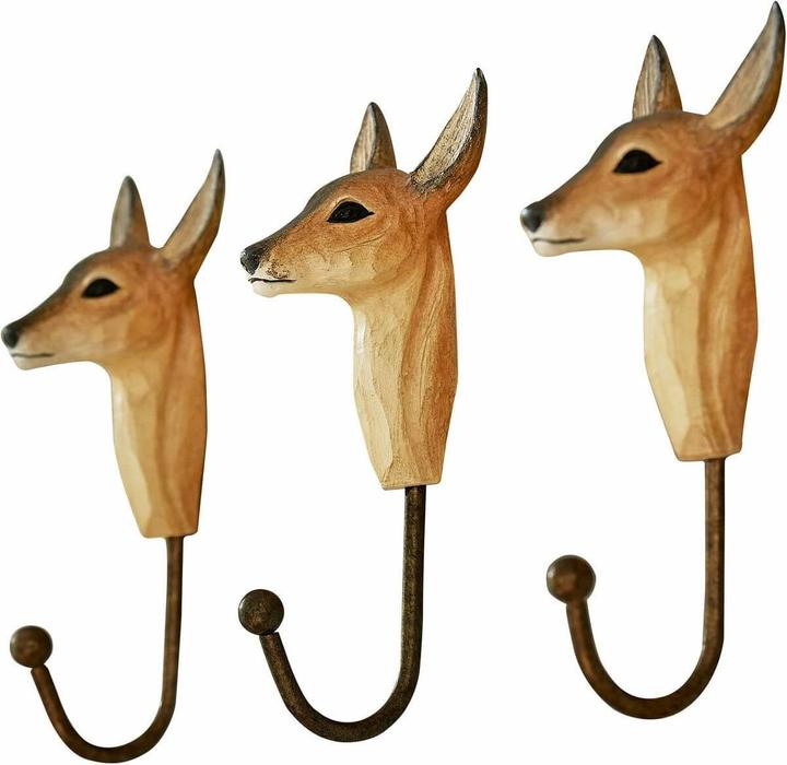 Image du produit Loberon Lot de 3 crochets Irélise marron