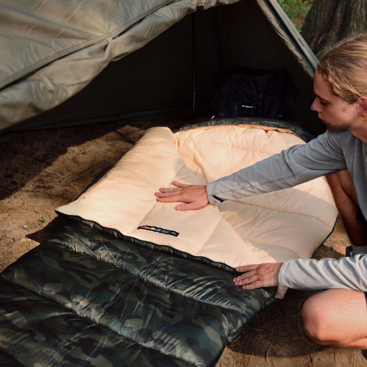 Actual product image Naturehike Warmy square with hat warming cotton sleeping bag M400/Green/left