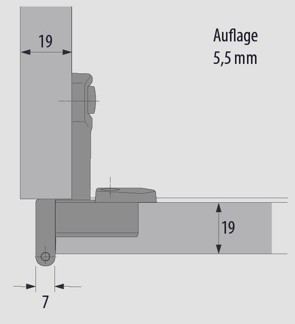 Productafbeelding Hettich Eenassige oppotbanden Selekta Pro 2000, deuroverlapping 5,5 mm, hoekverbod