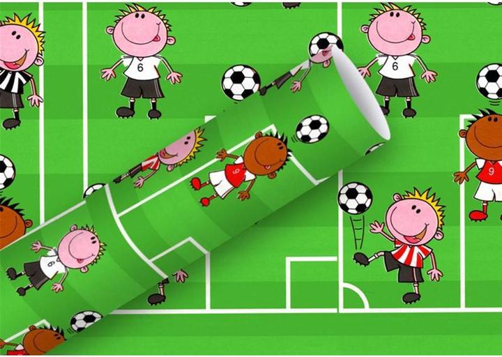 Produktbild Braun + Company Geschenkpapier Fussball 70 cm x 2 m, 80 g/m², Mehrfarbig (Geschenkpapier, 1 x)