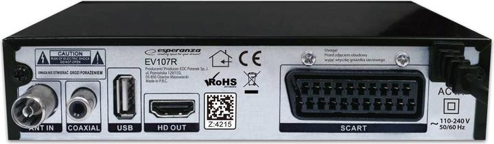 Image du produit Esperanza EV107R TV Set-Top-Box Kabel Schwarz (DVB-T2)