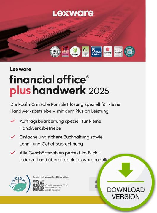 Energie-Label Lexware financial office plus handwerk 2025 Download Jahresversion (365-Tage) (1 User, 12 Monate)