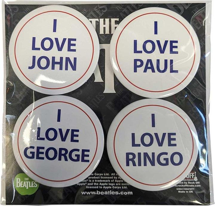 Produktbild The Beatles Abzeichen I Love 4erPack