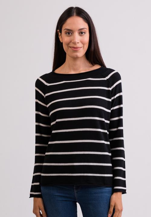 Actual product image Cash-Mere Kaschmir Rundhals Pullover gestreift (XS, S)